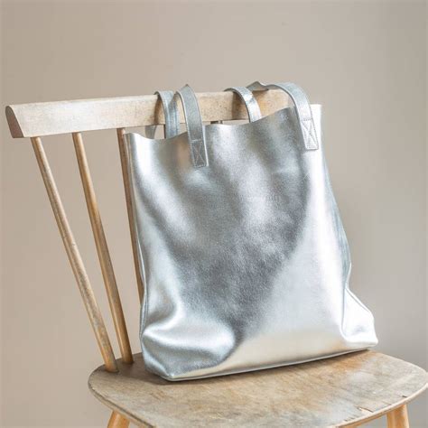 metallic box bag|metallic leather tote bags.